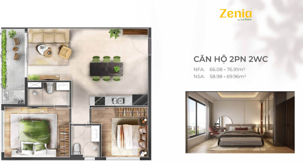 mặt bằng căn hộ La Pura 4