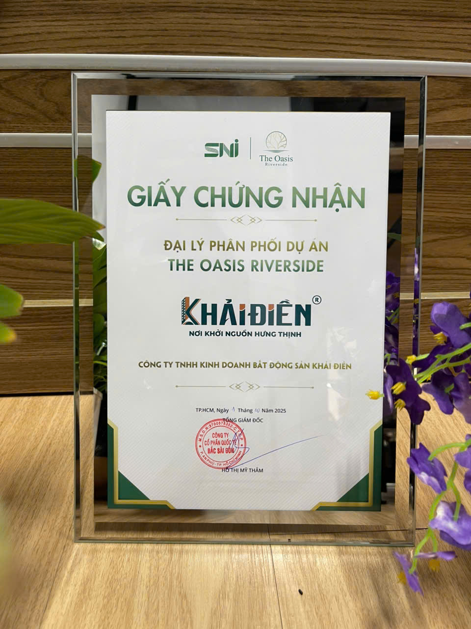 Giấy chứng nhận đại lý phân phối của Khải Điền