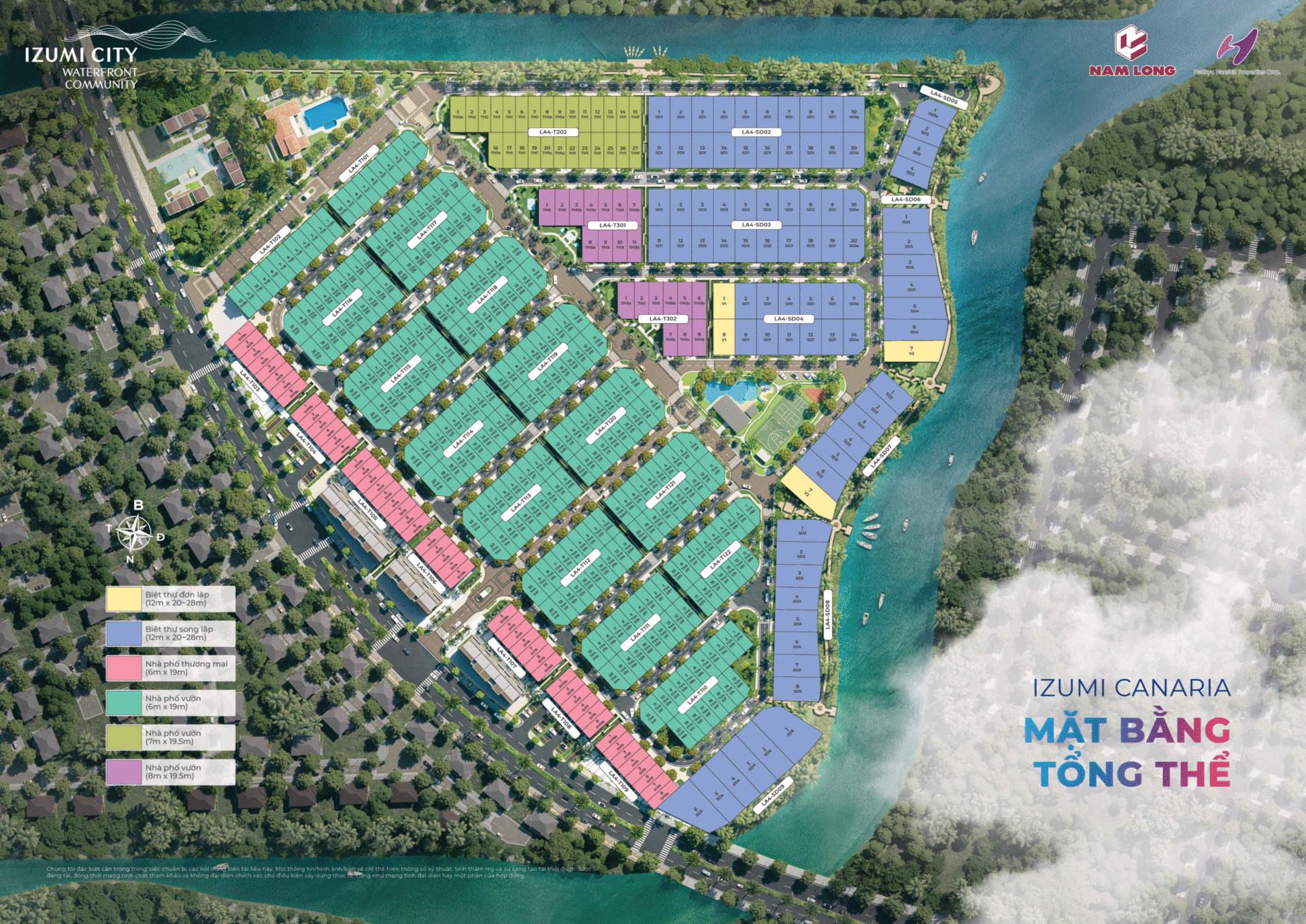 Mặt bằng phân lô tổng thể của phân khu Izumi Canaria