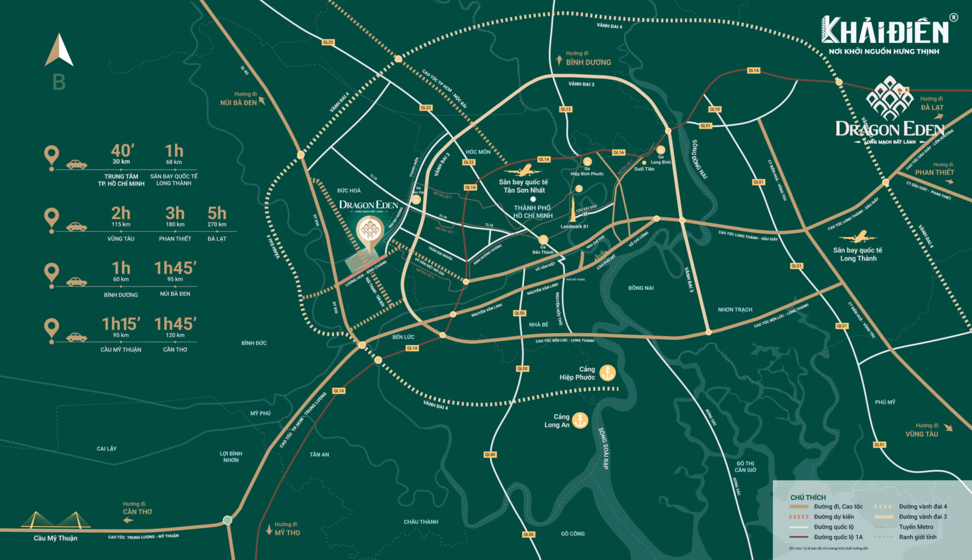 Vị trí đắc địa của KDC Dragon Eden là cửa ngõ liên kết vùng và là tâm điểm kết nối giữa các tiện ích khu vực