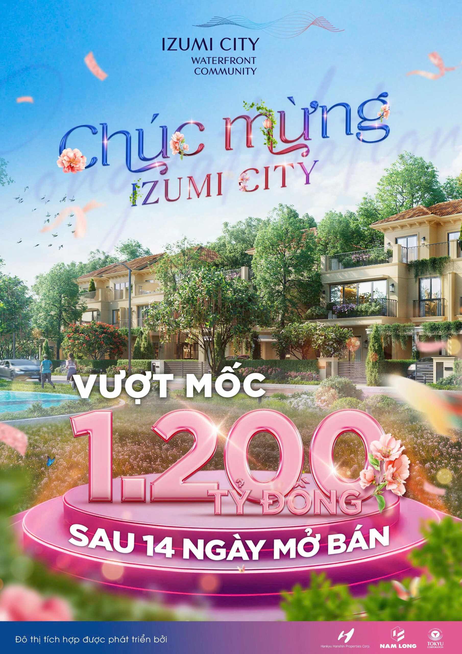 Izumi Canaria Giai Đoạn 1 đã sold out 100% sau 14 ngày mở bán, thu về 1.200 tỷ đồng. Với Khải Điền đứng top thứ 11 trong số 34 đại lý của dự án