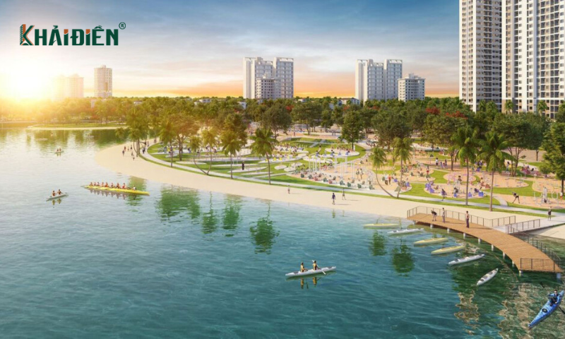 Công viên ven hồ tại khu đô thị Vinhomes Hóc Môn