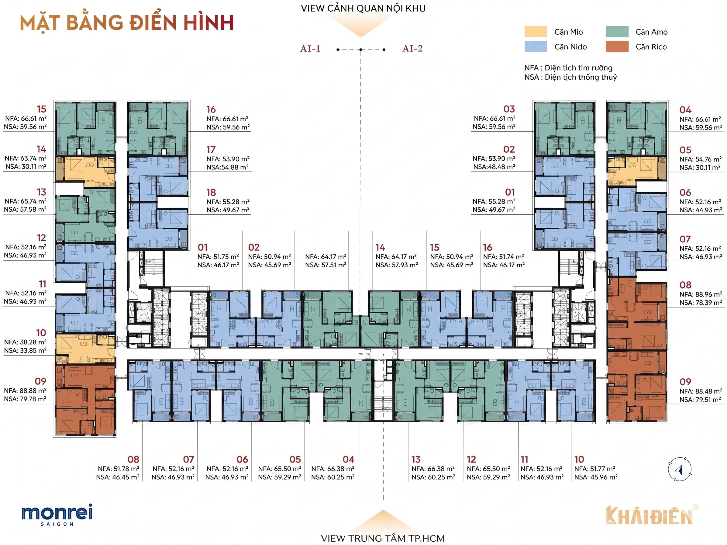 Mặt bằng Monrei điển hình