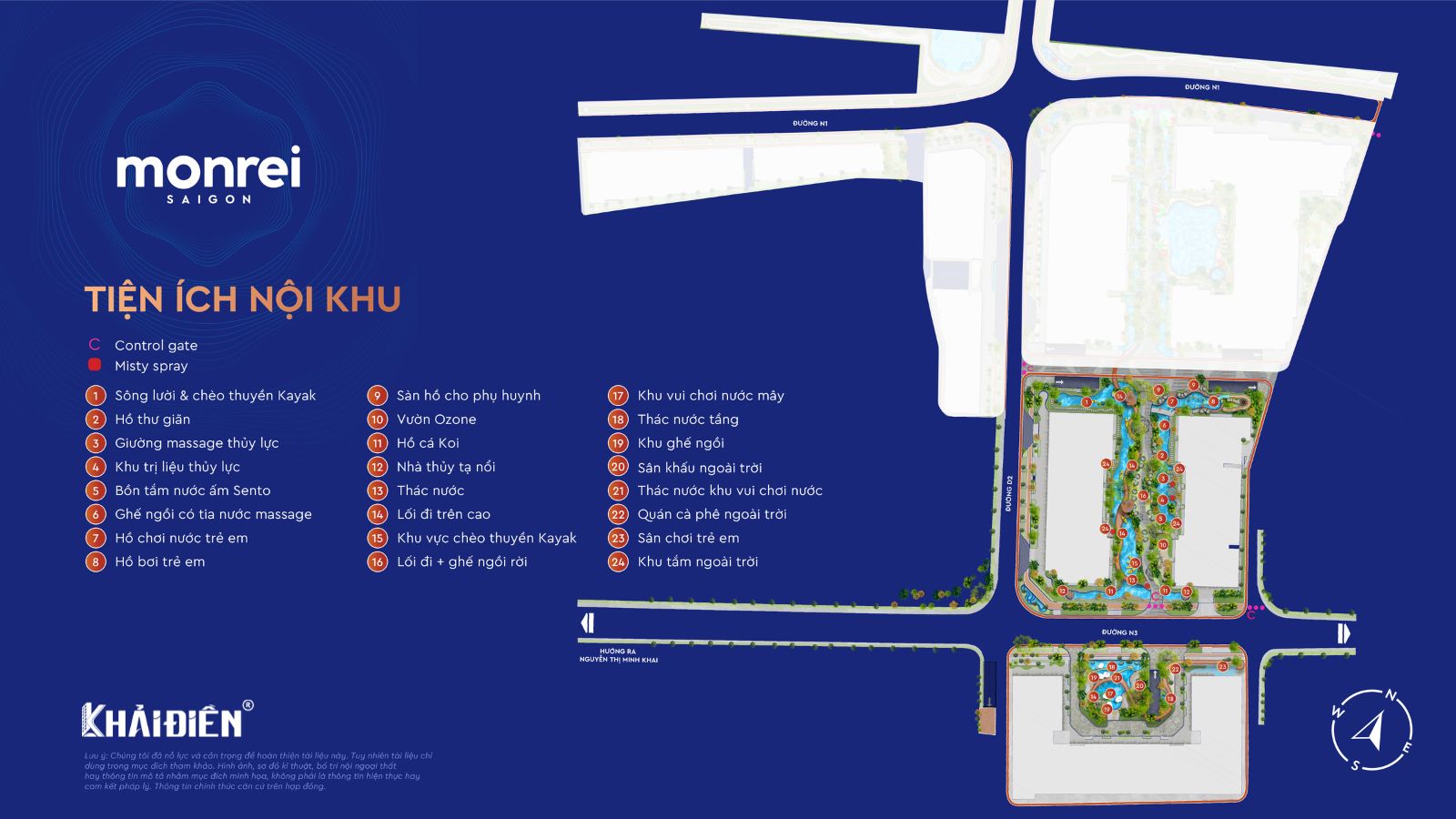 Mặt bằng tiện ích Monrei
