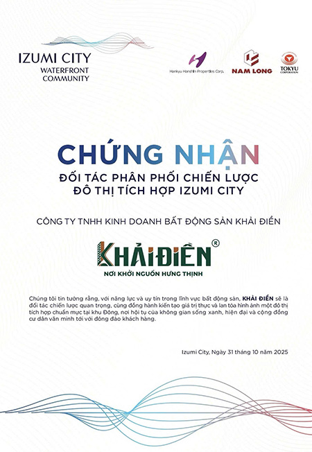 Chứng Nhận Khải Điền Nam Long